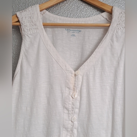 Soft Surroundings Women's Sleeveless  Button Up Shirt  Size XL - Picture 1 of 3